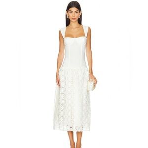 NWT We Wore What Corset Lace Drop Waist MIDI Dress Size 4 US $178 revolve